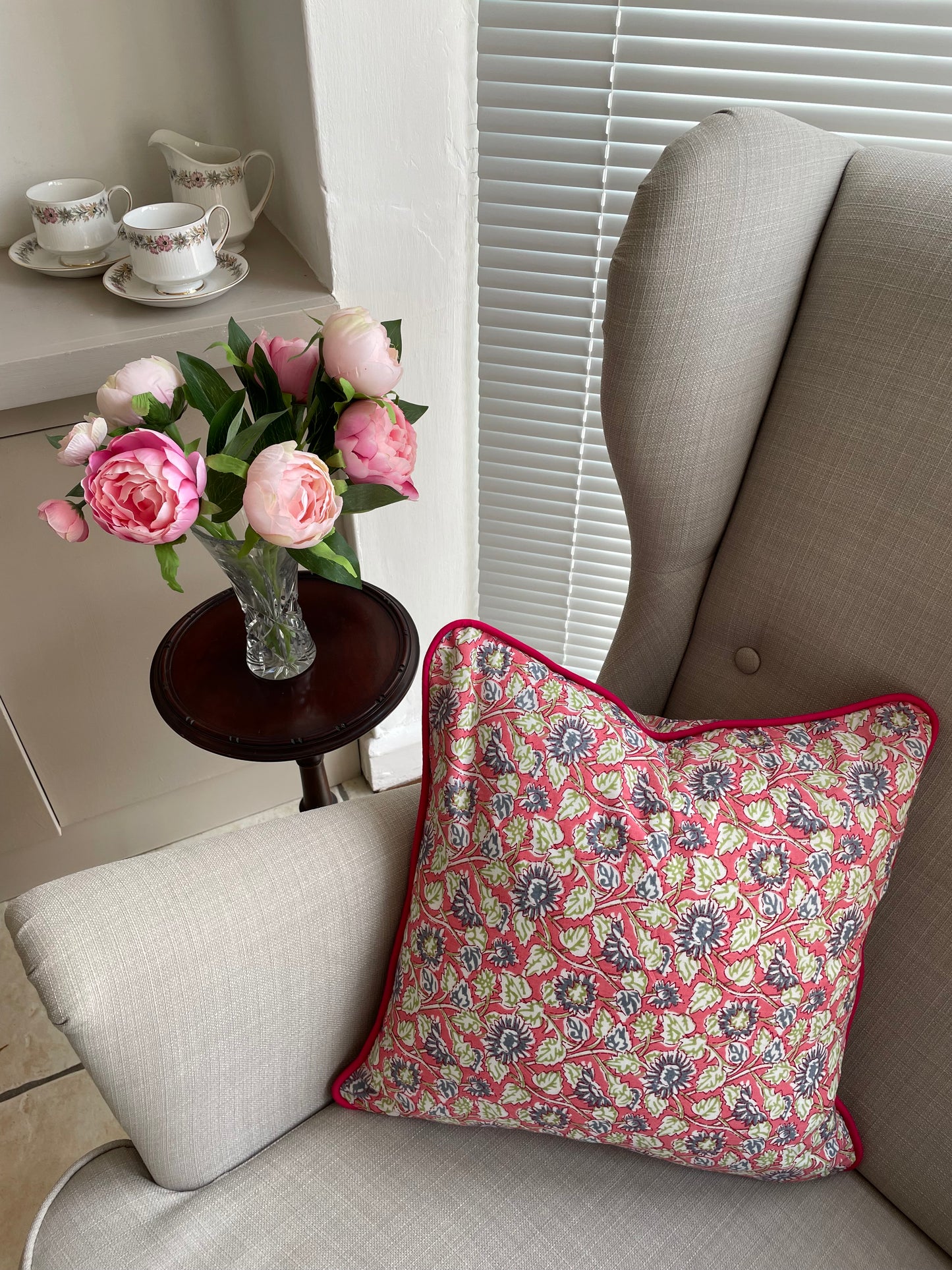 The Padstow - Block Print Cushion Cover