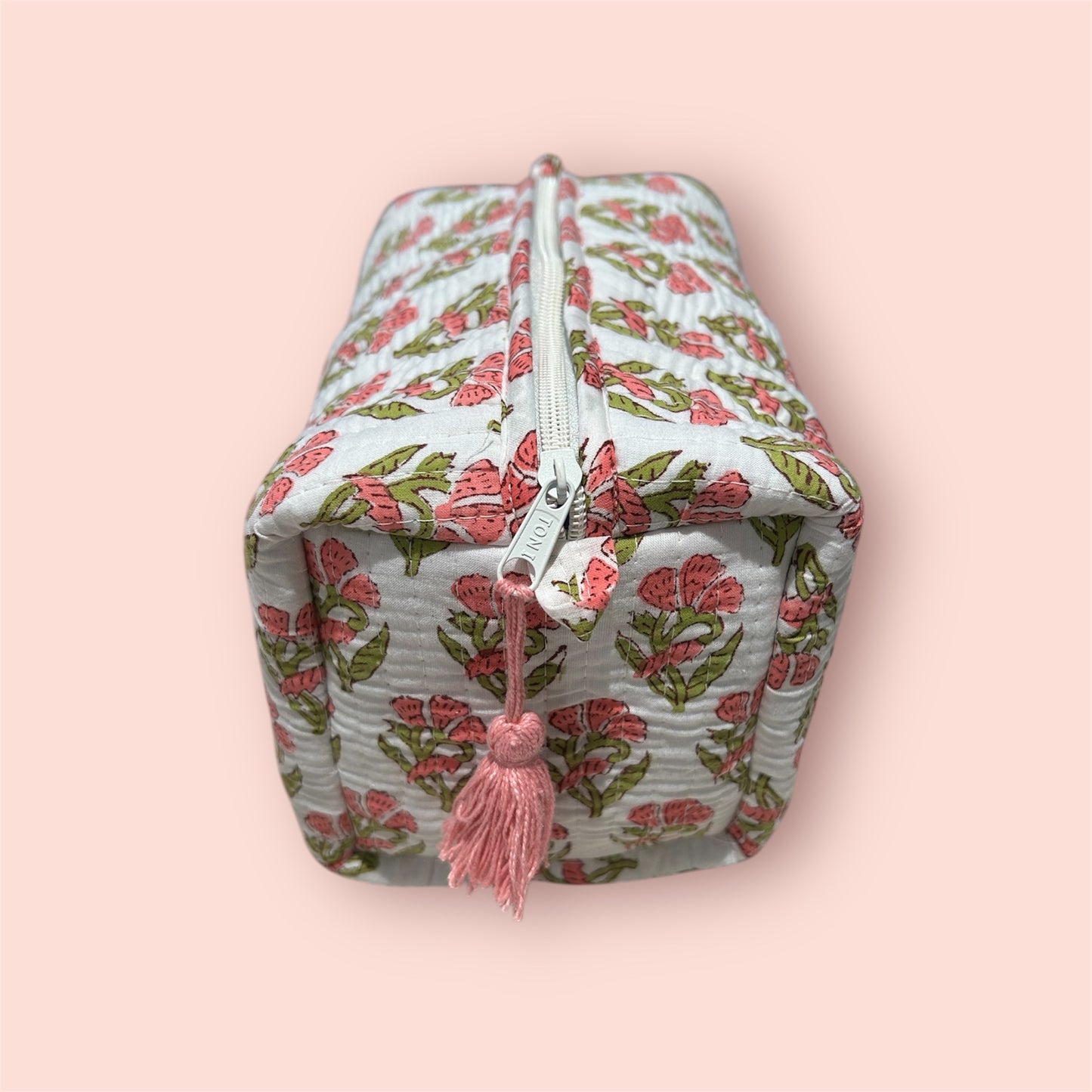 The Chichester - Cotton Quilted Block Print Wash bag