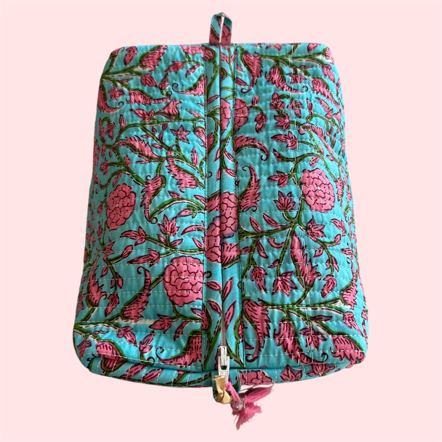 Handmade Indian Block Print Cotton Wash Bag – Travel Toiletry Pouch - The Lavant Range