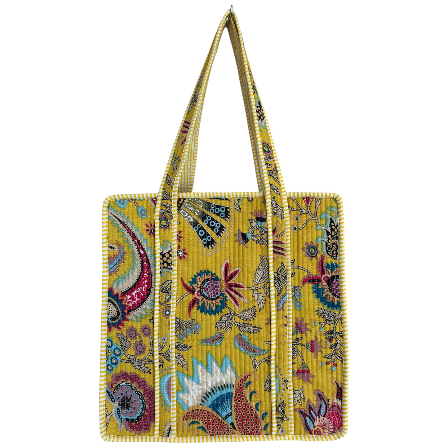 Indian Block Print Tote Bag - Zip – The Bishops Waltham – Handmade Cotton Boho Bag