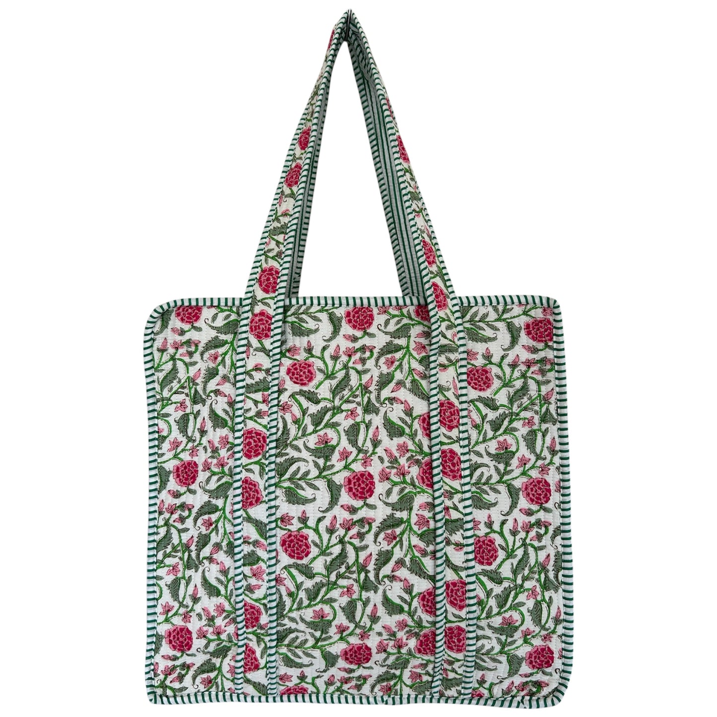 Indian Block Print Tote Bag - Zip – The Exmouth Range – Handmade Cotton Boho Bag