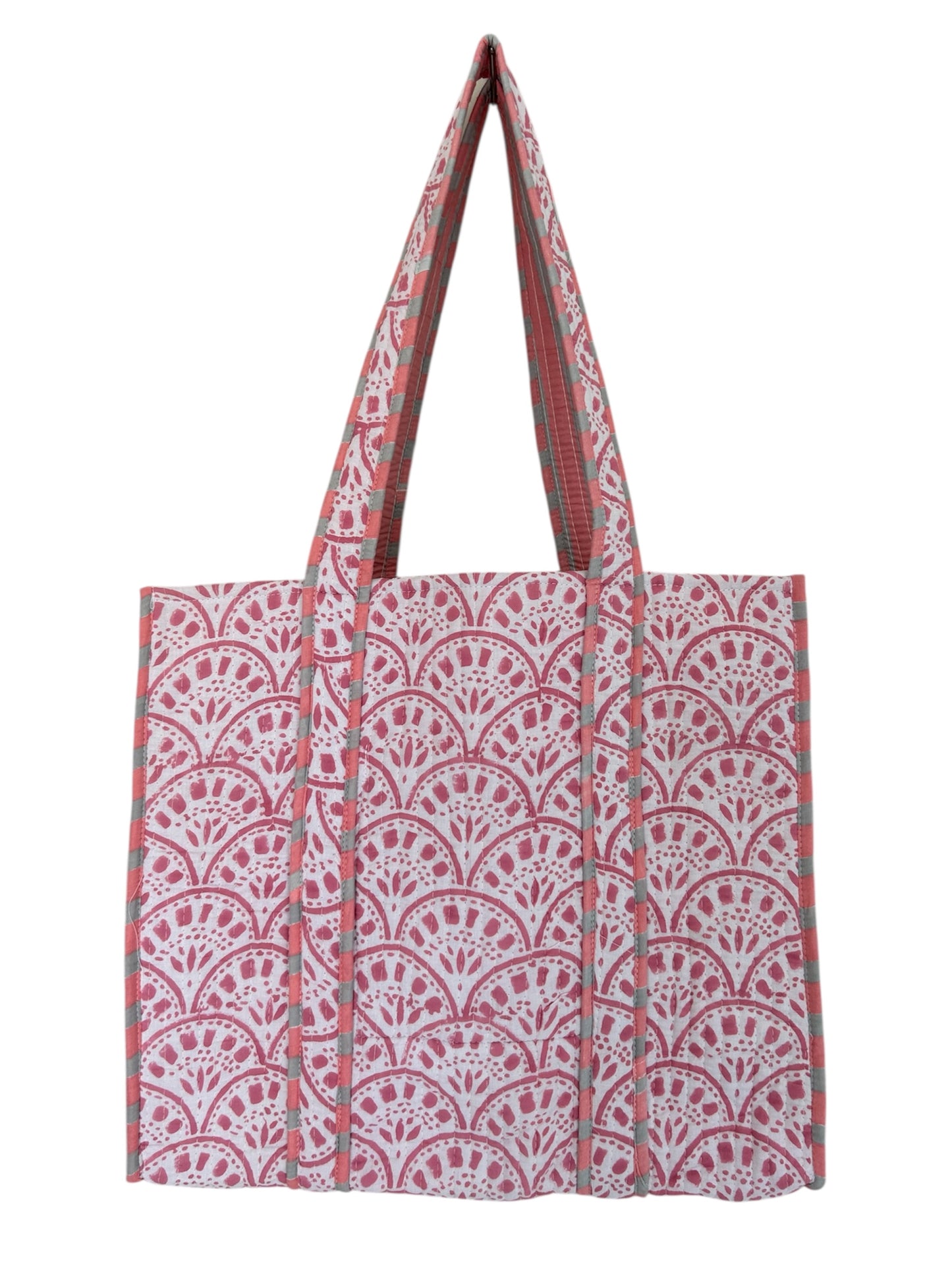 The Whitby Pink - Block Print Cotton Tote Bag