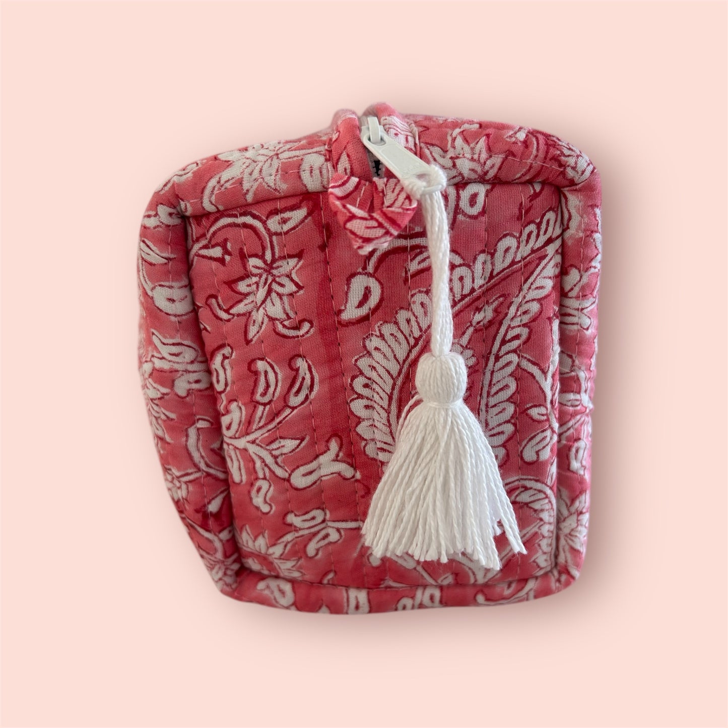 Handmade Indian Block Print Cotton Wash Bag – Travel Toiletry Pouch - The Fowey Range