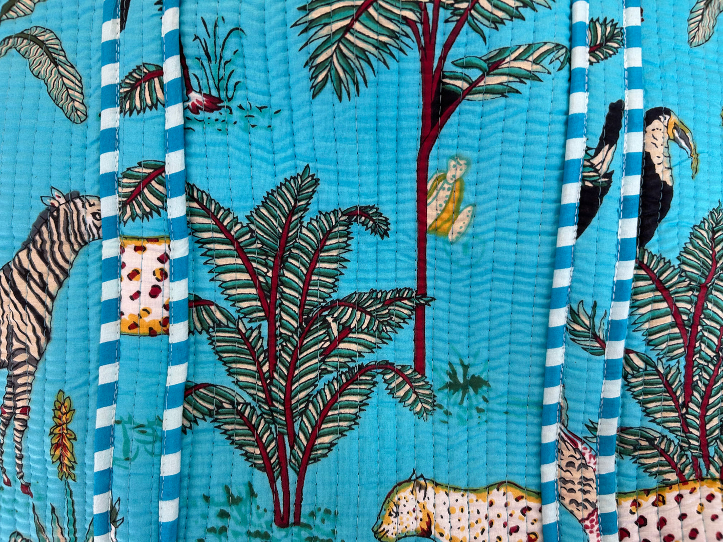 The Woburn Blue - Block Print Cotton Tote Bag