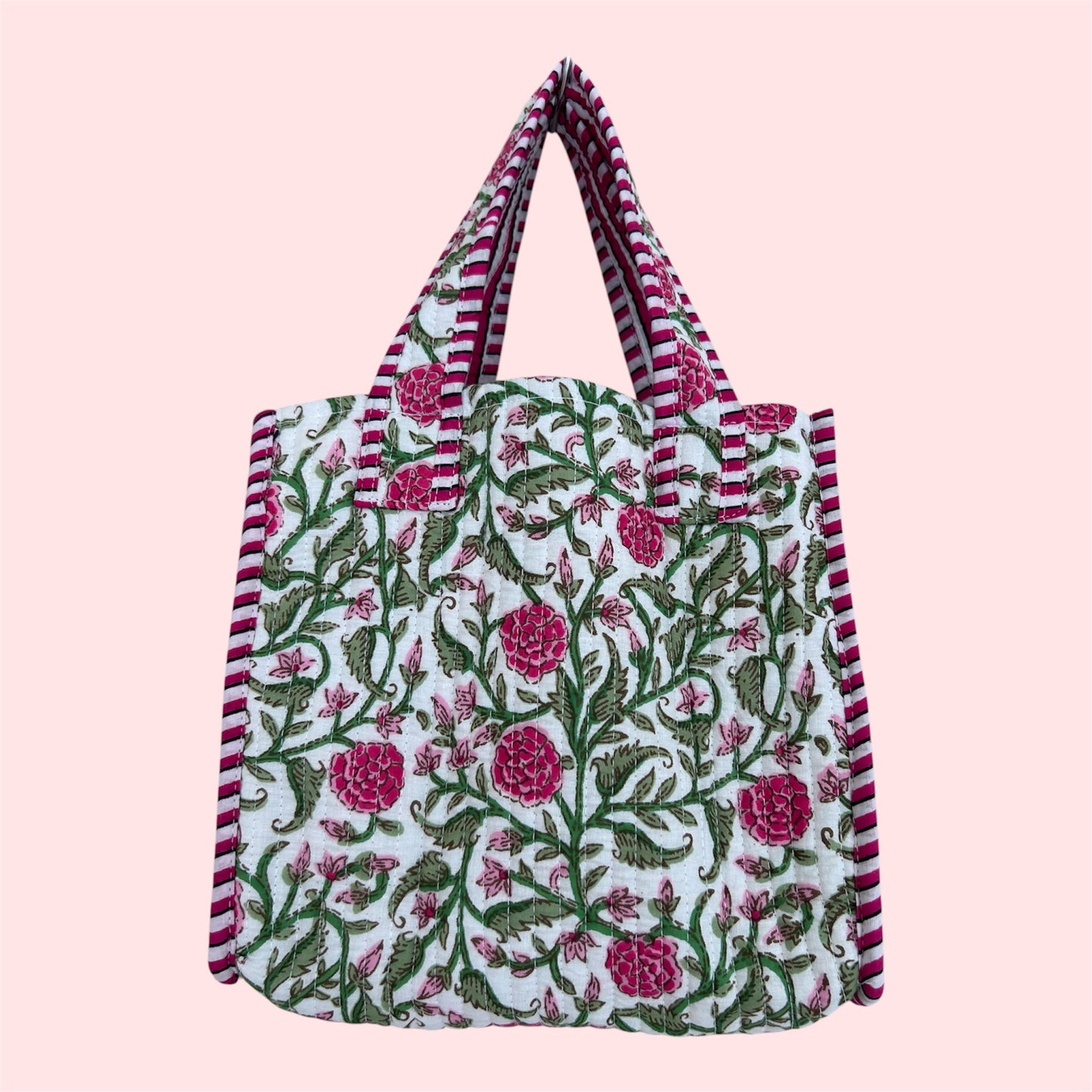 Indian Block Print Tote Bag – The Exmouth Range – Handmade Cotton Boho Bag - Small