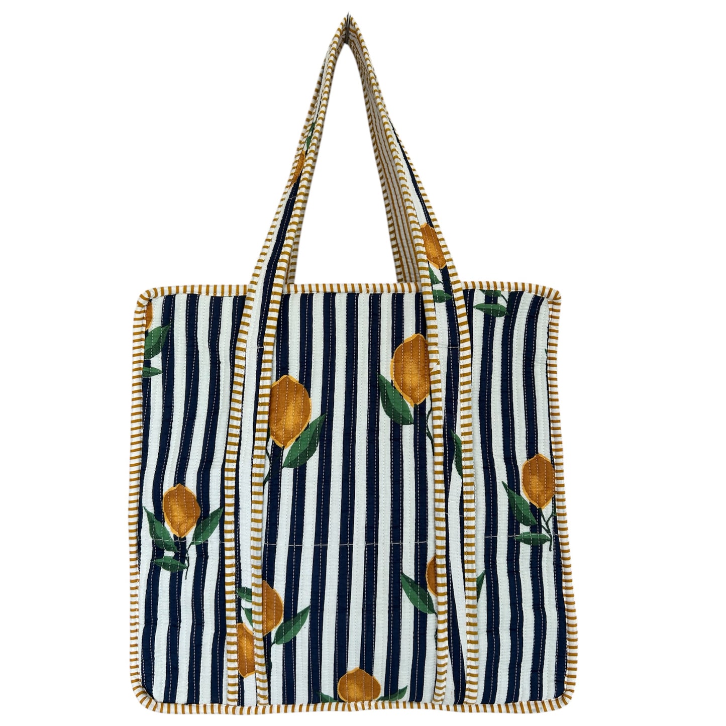 Indian Block Print Tote Bag - Zip – The Lemon Stripe – Handmade Cotton Boho Bag