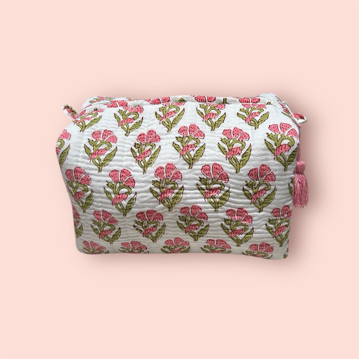 The Chichester - Cotton Quilted Block Print Wash bag