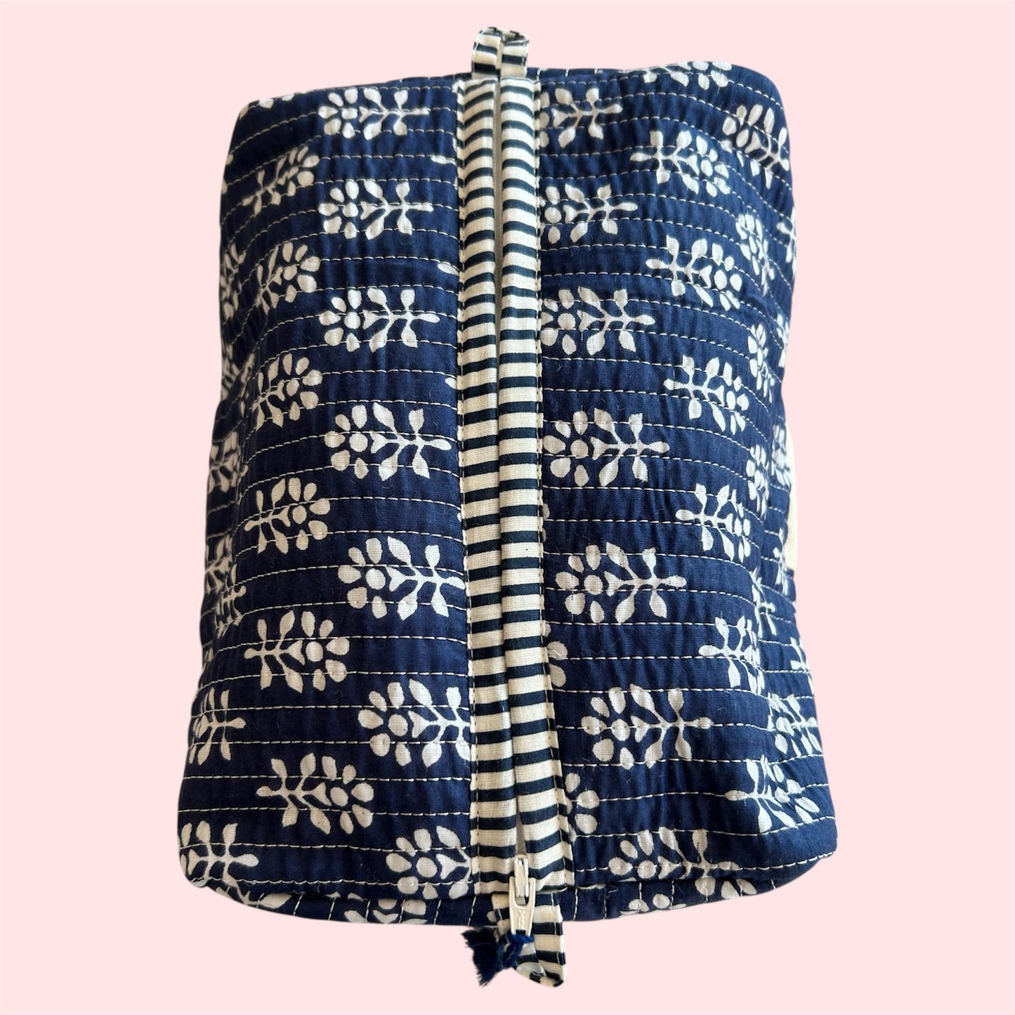 Handmade Indian Block Print Cotton Wash Bag – Travel Toiletry Pouch - The Yarmouth Range