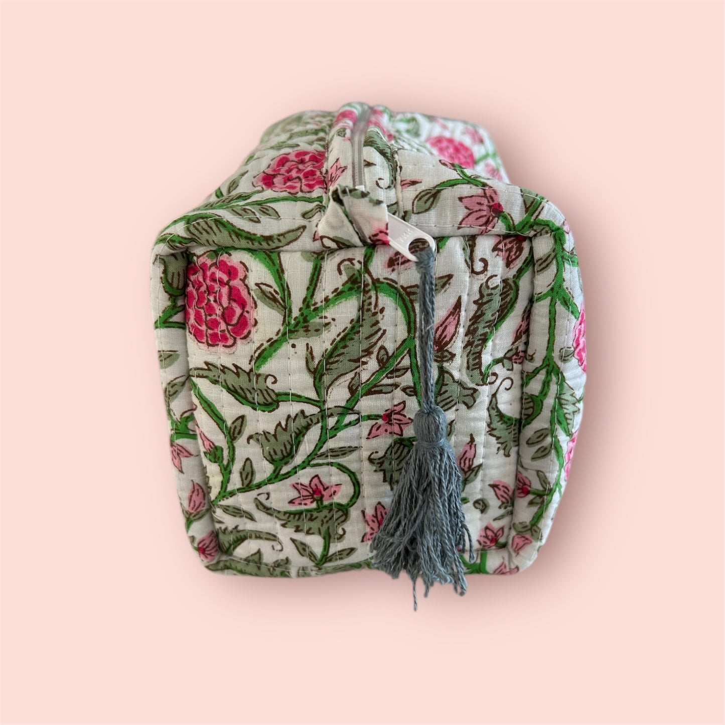 Handmade Indian Block Print Cotton Wash Bag – Travel Toiletry Pouch - The Exmouth Range