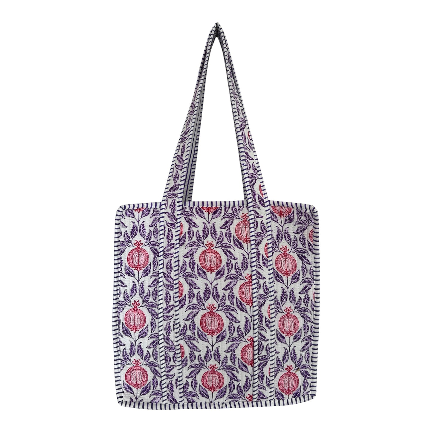 Indian Block Print Tote Bag - Medium - Zip – The Canford – Handmade Cotton Boho Bag