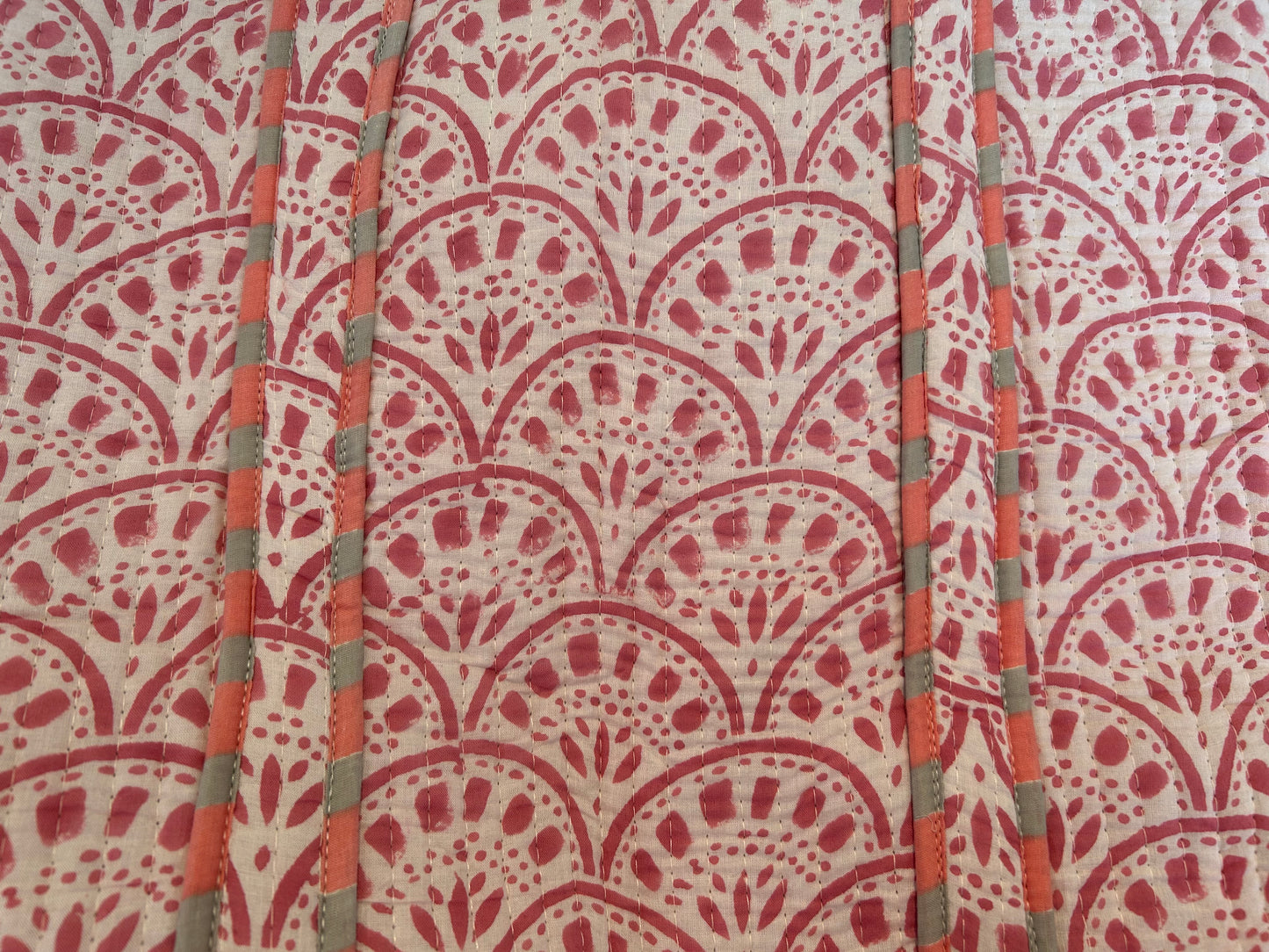 The Whitby Pink - Block Print Cotton Tote Bag
