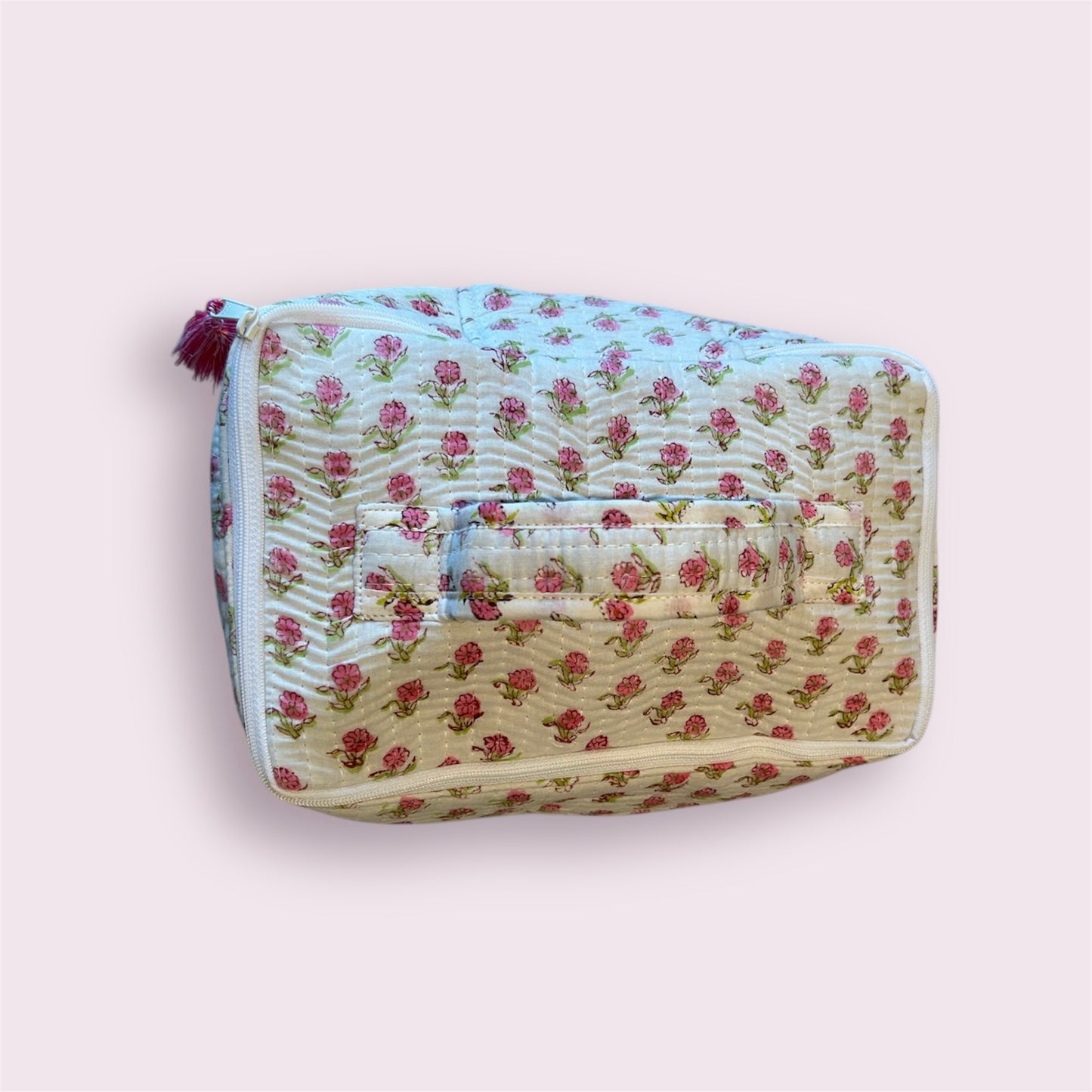 Handmade Indian Block Print Cotton Vanity Bag – Travel Toiletry Pouch - The Haslemere Range
