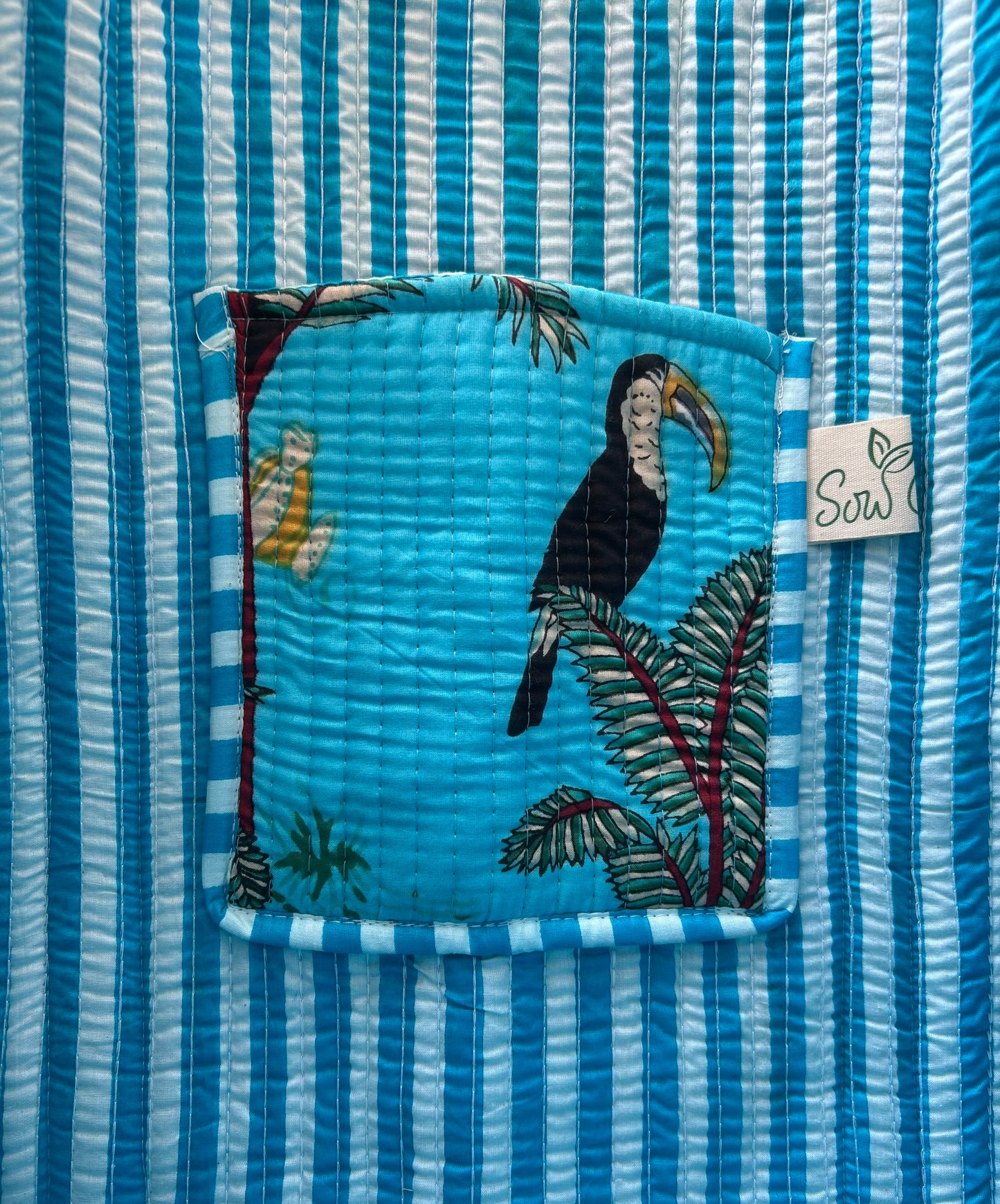 The Woburn Blue - Block Print Cotton Tote Bag
