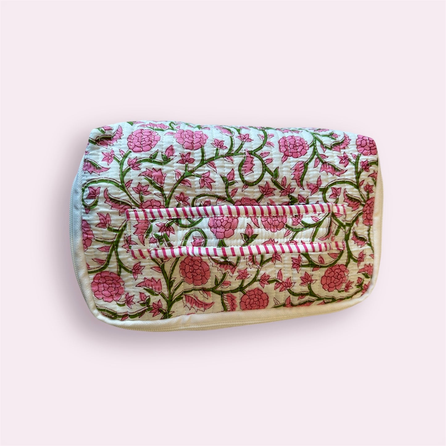 Handmade Indian Block Print Cotton Vanity Bag – Travel Toiletry Pouch - The Brockenhurst Range