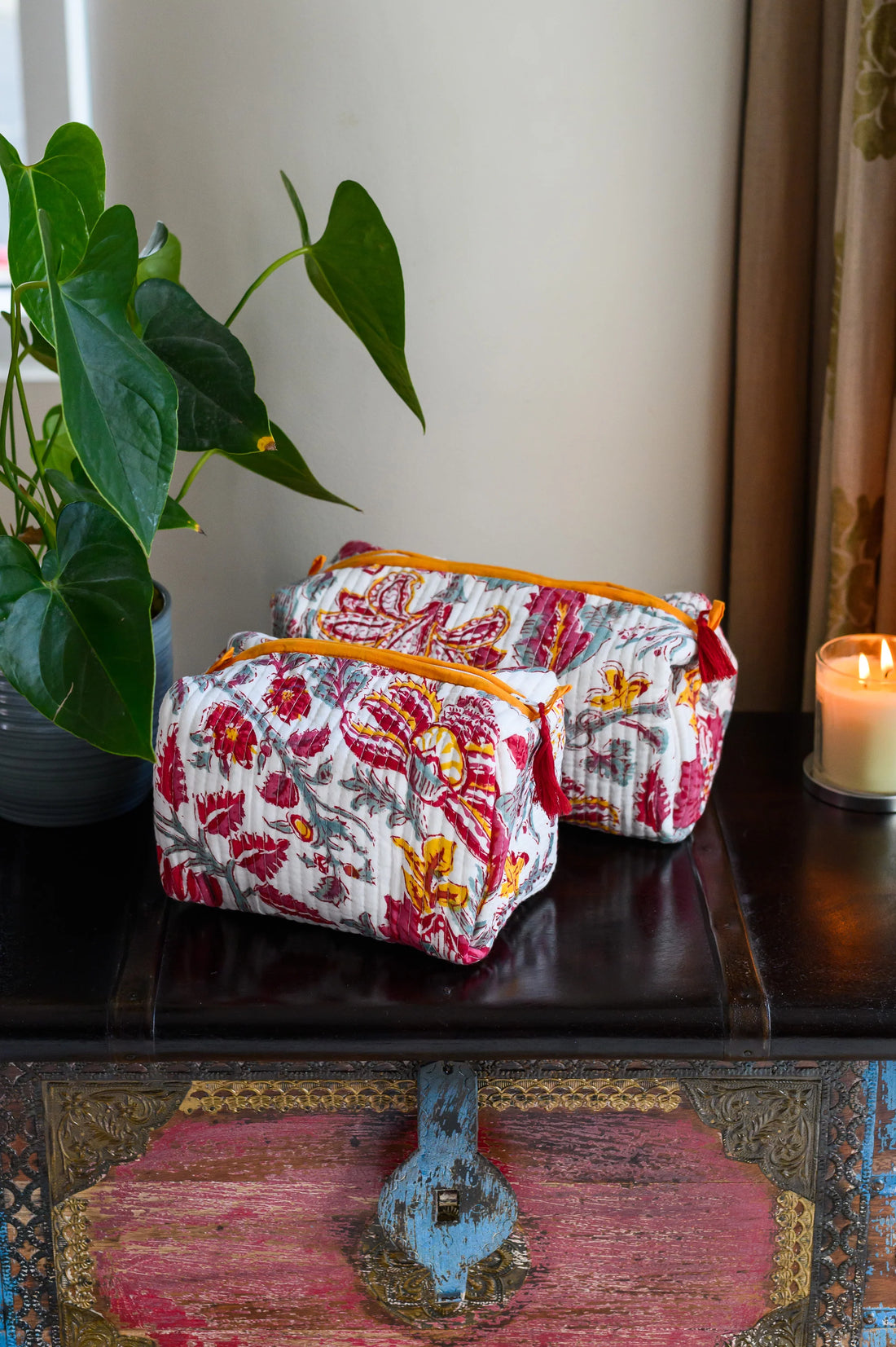 Gulmohar Quilted Wash Bag