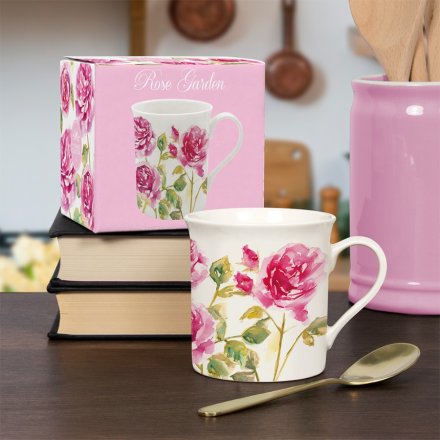 Rose Pink Floral Mug