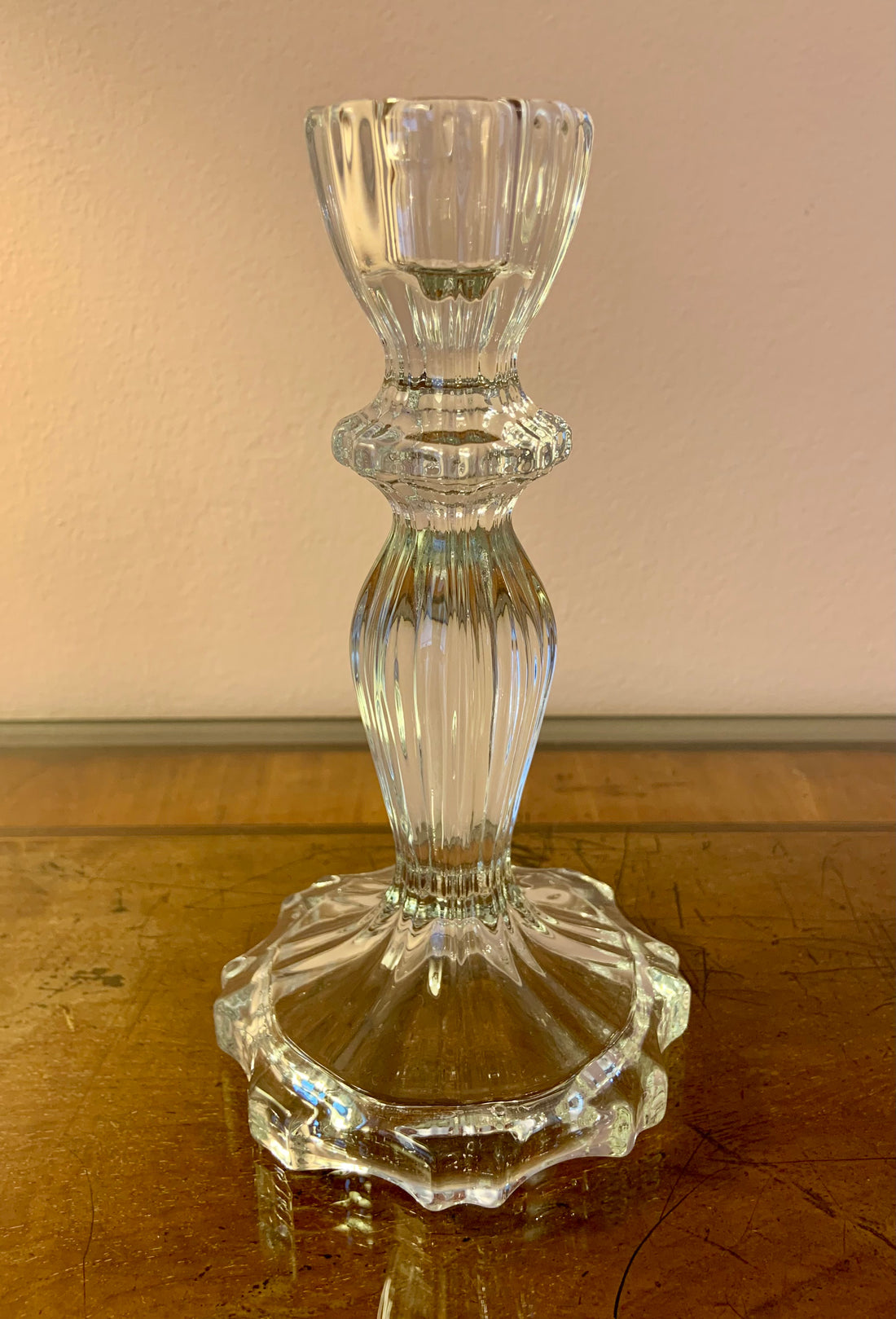 Clear Tall Glass Candle holder