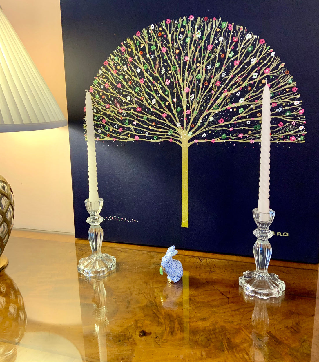 Clear Tall Glass Candle holder