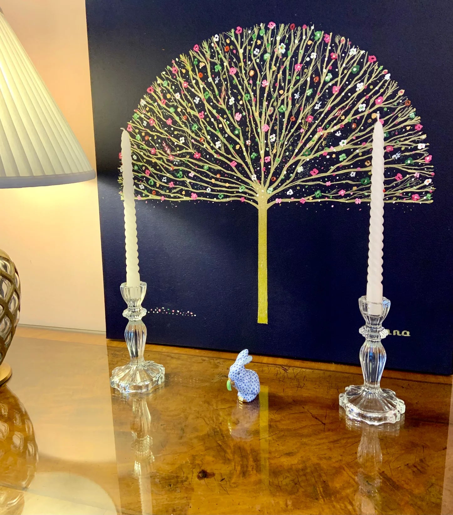 Clear Tall Glass Candle holder