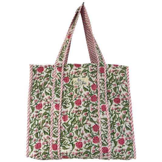 Indian Block Print Tote Bag – The Exmouth Range – Handmade Cotton Boho Bag