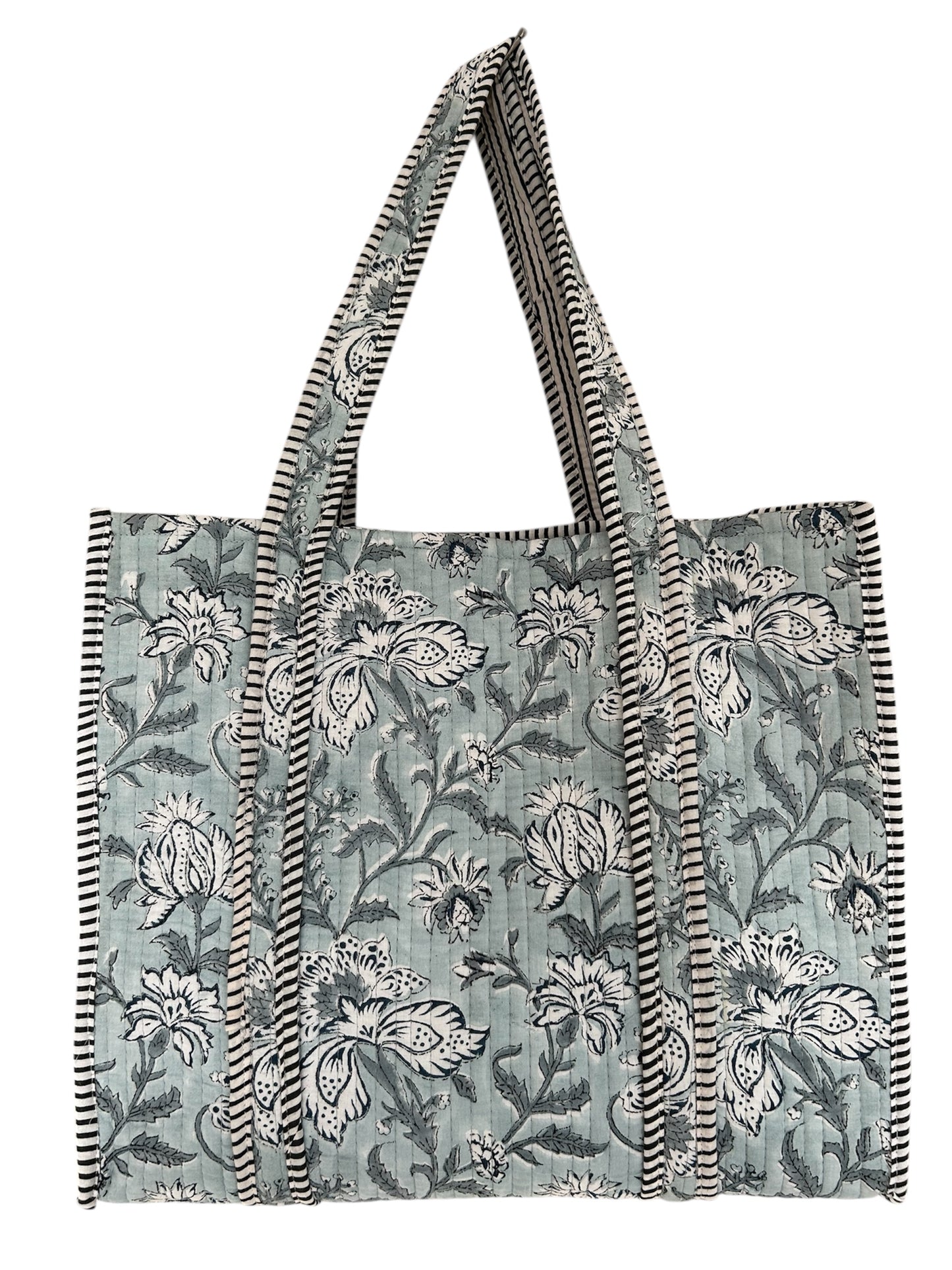 Indian Block Print Tote Bag – The Thorney Island Handmade Cotton Boho Bag