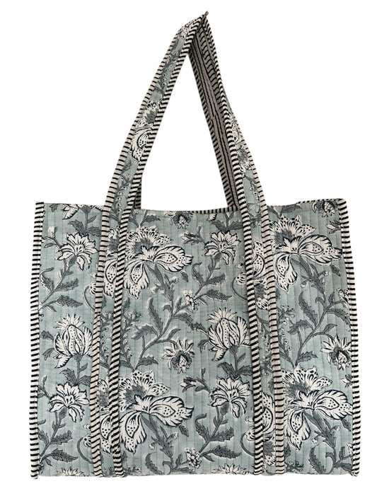 Indian Block Print Tote Bag – The Thorney Island Handmade Cotton Boho Bag