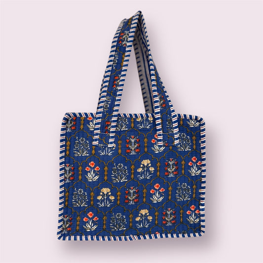 Indian Block Print Tote Bag – The Dartmouth Range – Handmade Cotton Boho Bag - Small