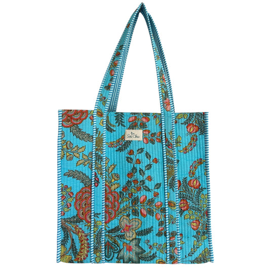 Indian Block Print Tote Bag – The Marlow – Handmade Cotton Boho Bag