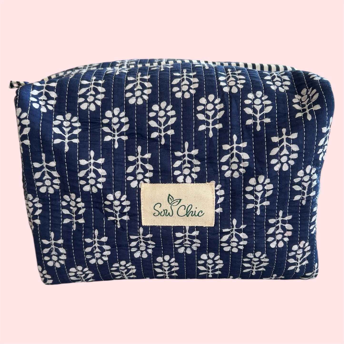 Handmade Indian Block Print Cotton Wash Bag – Travel Toiletry Pouch - The Yarmouth Range