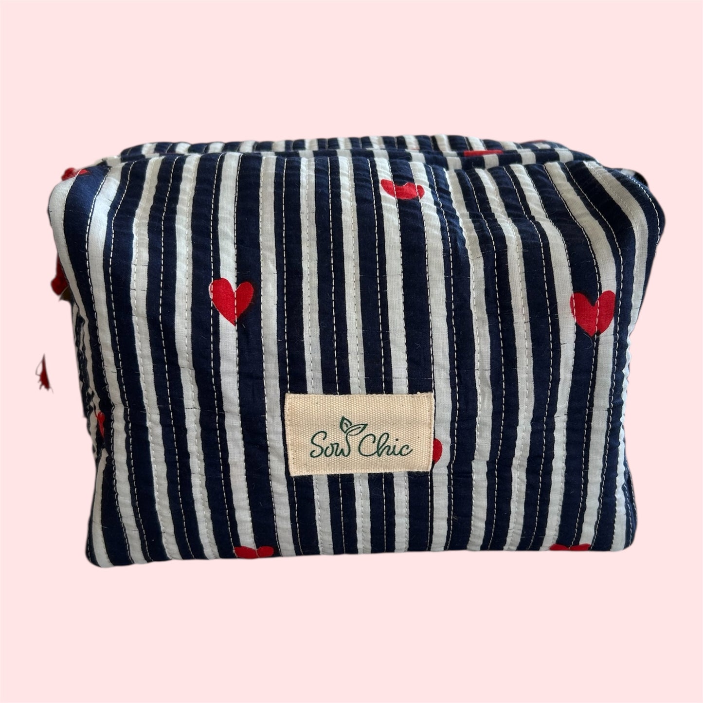 Handmade Indian Block Print Cotton Wash Bag – Travel Toiletry Pouch - The Shanklin Range