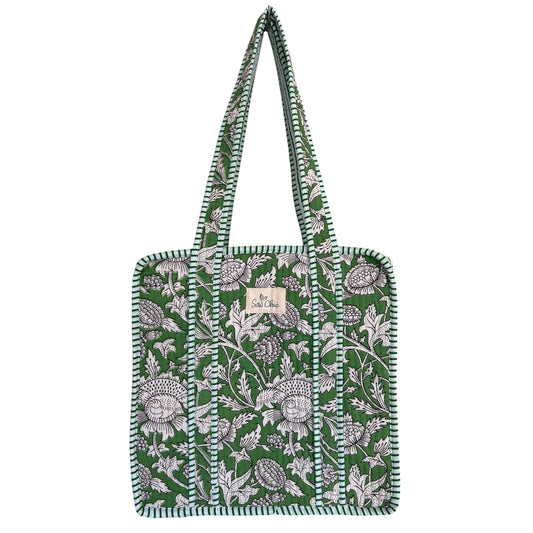 Indian Block Print Tote Bag - Mini - Zip – The Puttenham– Handmade Cotton Boho Bag