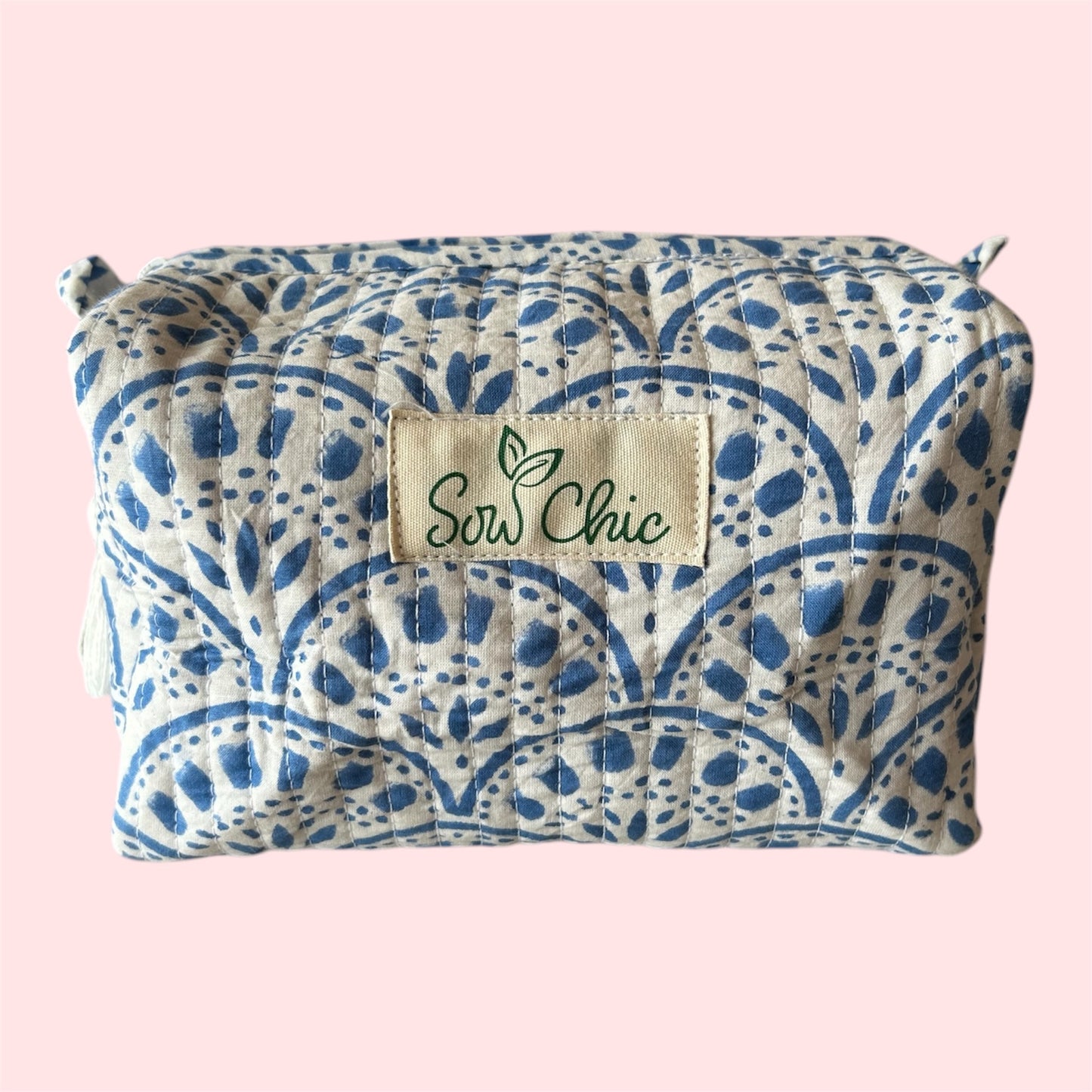 Handmade Indian Block Print Cotton Wash Bag – Travel Toiletry Pouch - The Whitby Range