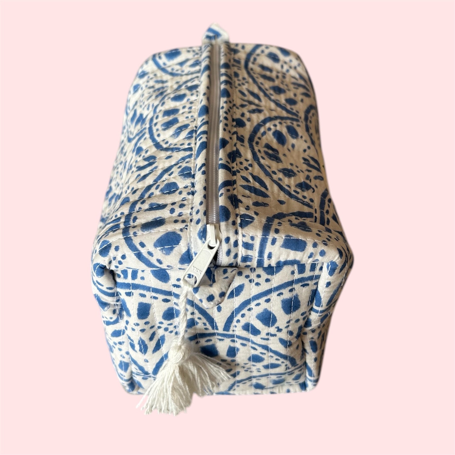 Handmade Indian Block Print Cotton Wash Bag – Travel Toiletry Pouch - The Whitby Range