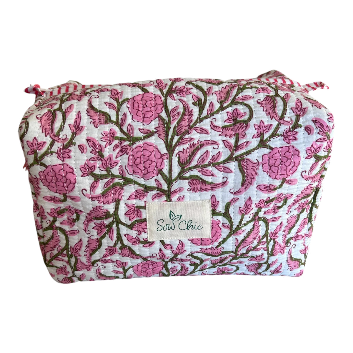 Handmade Indian Block Print Cotton Wash Bag – Travel Toiletry Pouch - The Watergate Bay Range