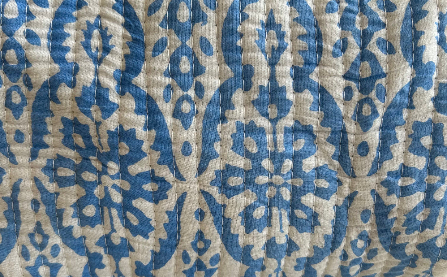 The Oxford - Cotton Quilted Block Print Wash bag