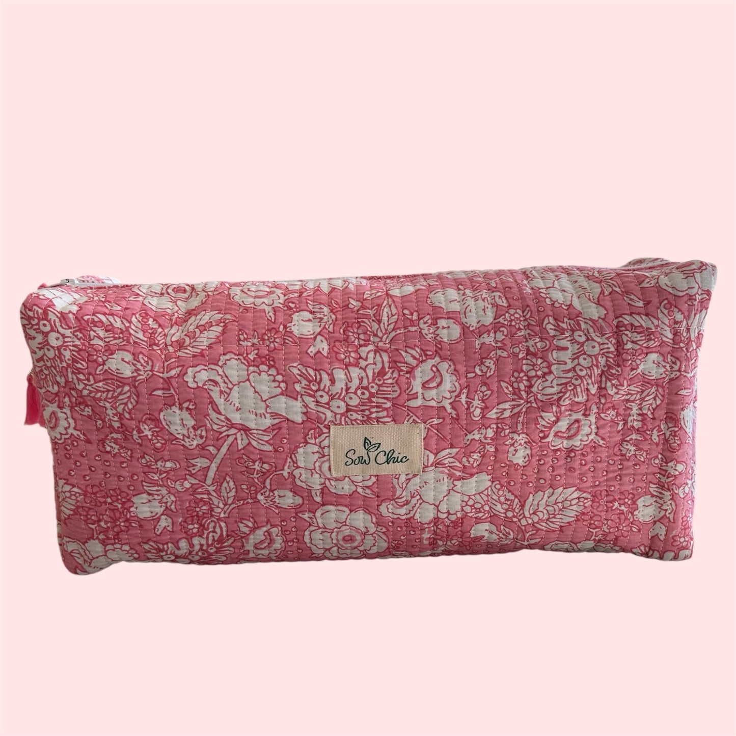 Handmade Indian Block Print Cotton  Hair Tool Bag – Travel Toiletry Pouch - The Richmond Range