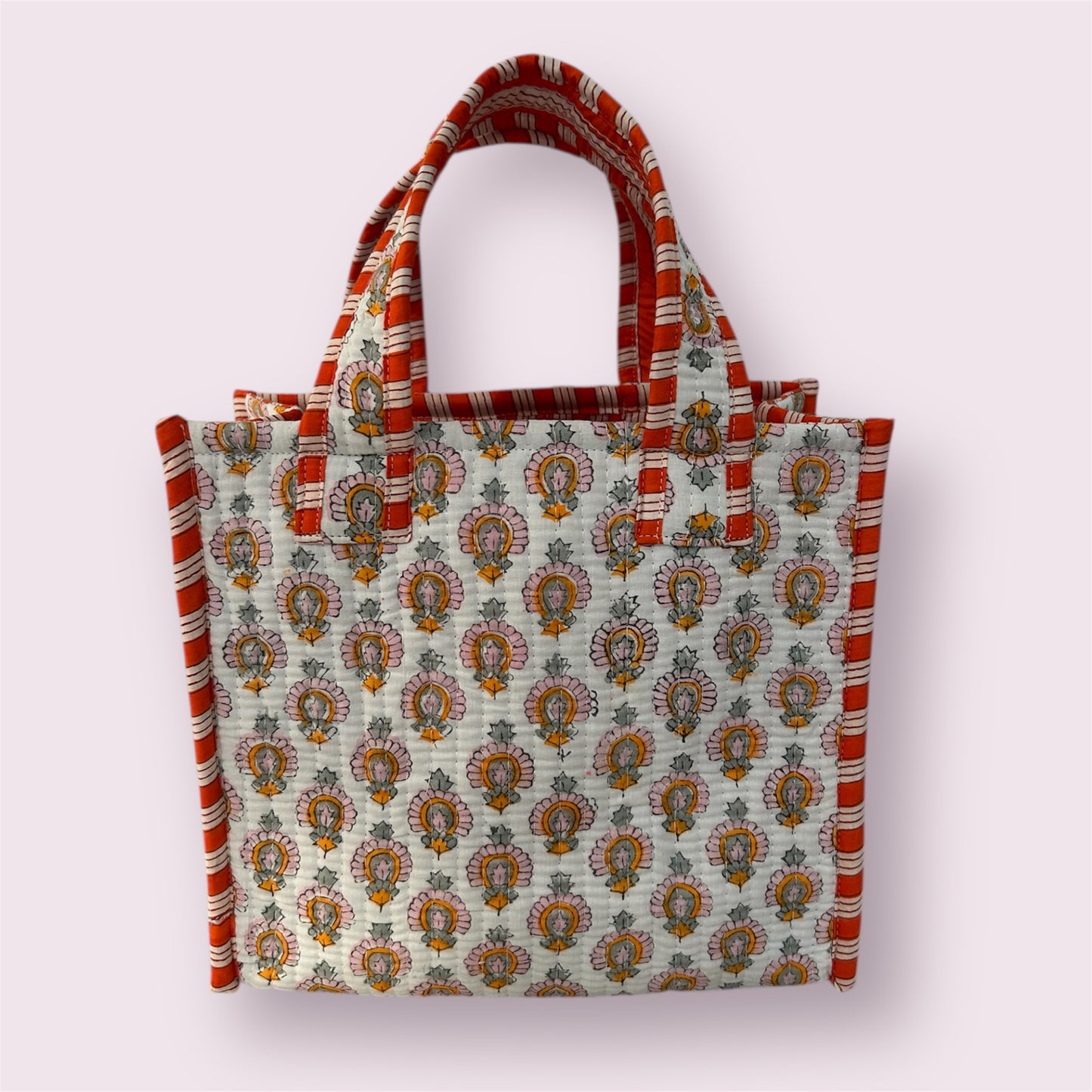 Indian Block Print Tote Bag – The Weybridge Range – Handmade Cotton Boho Bag - Small