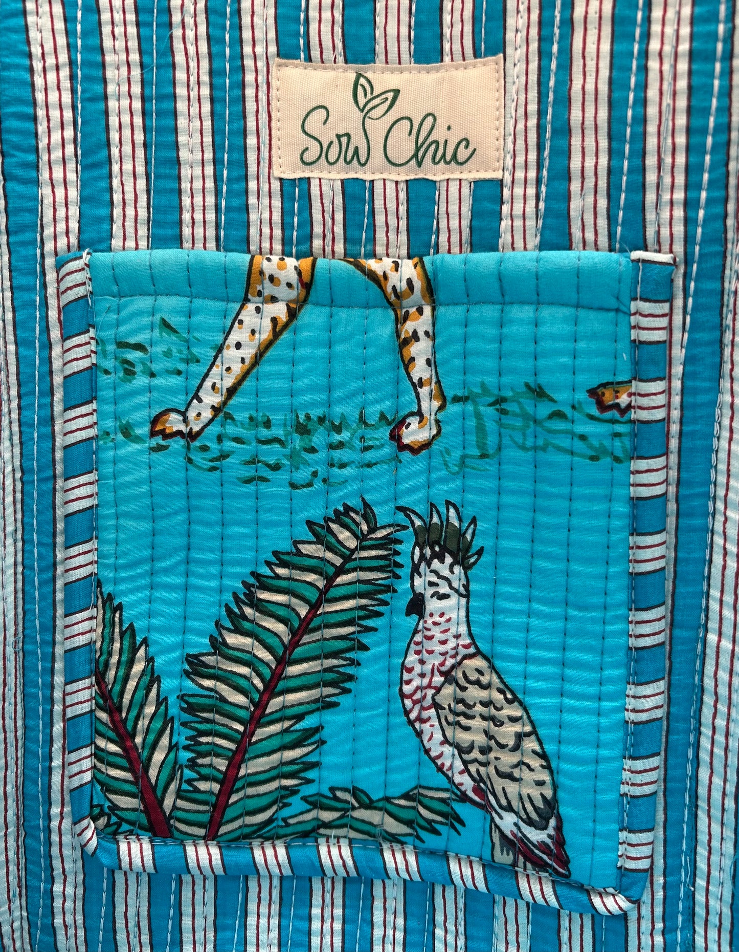 Indian Block Print Tote Bag – The Woburn Blue Range – Handmade Cotton Boho Bag