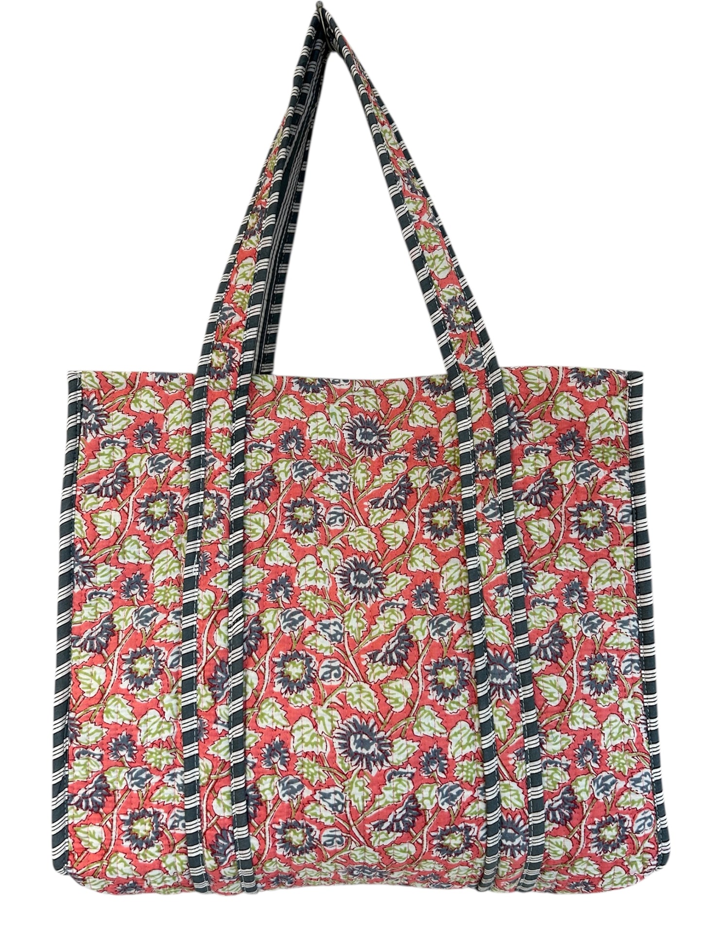 Indian Block Print Tote Bag – The Padstow Range – Handmade Cotton Boho Bag