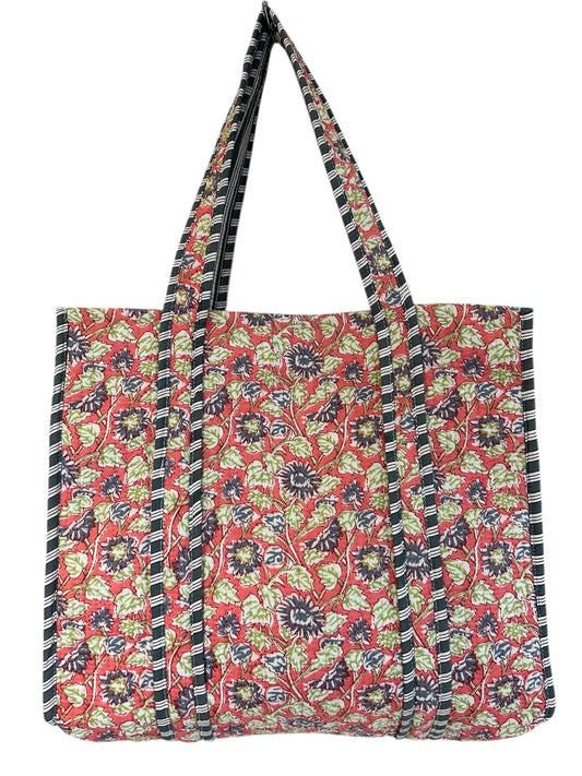 Indian Block Print Tote Bag – The Padstow Range – Handmade Cotton Boho Bag