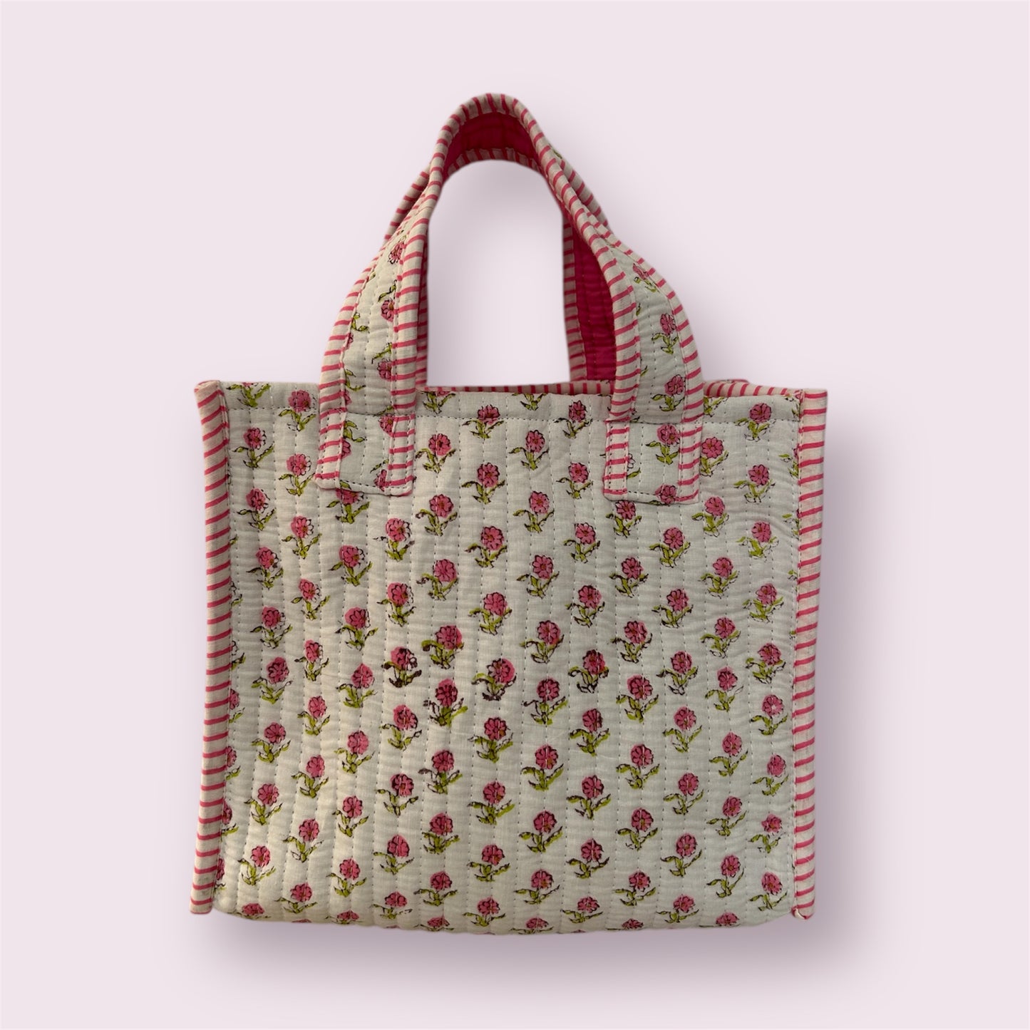 Indian Block Print Tote Bag – The Haslemere Range – Handmade Cotton Boho Bag - Small