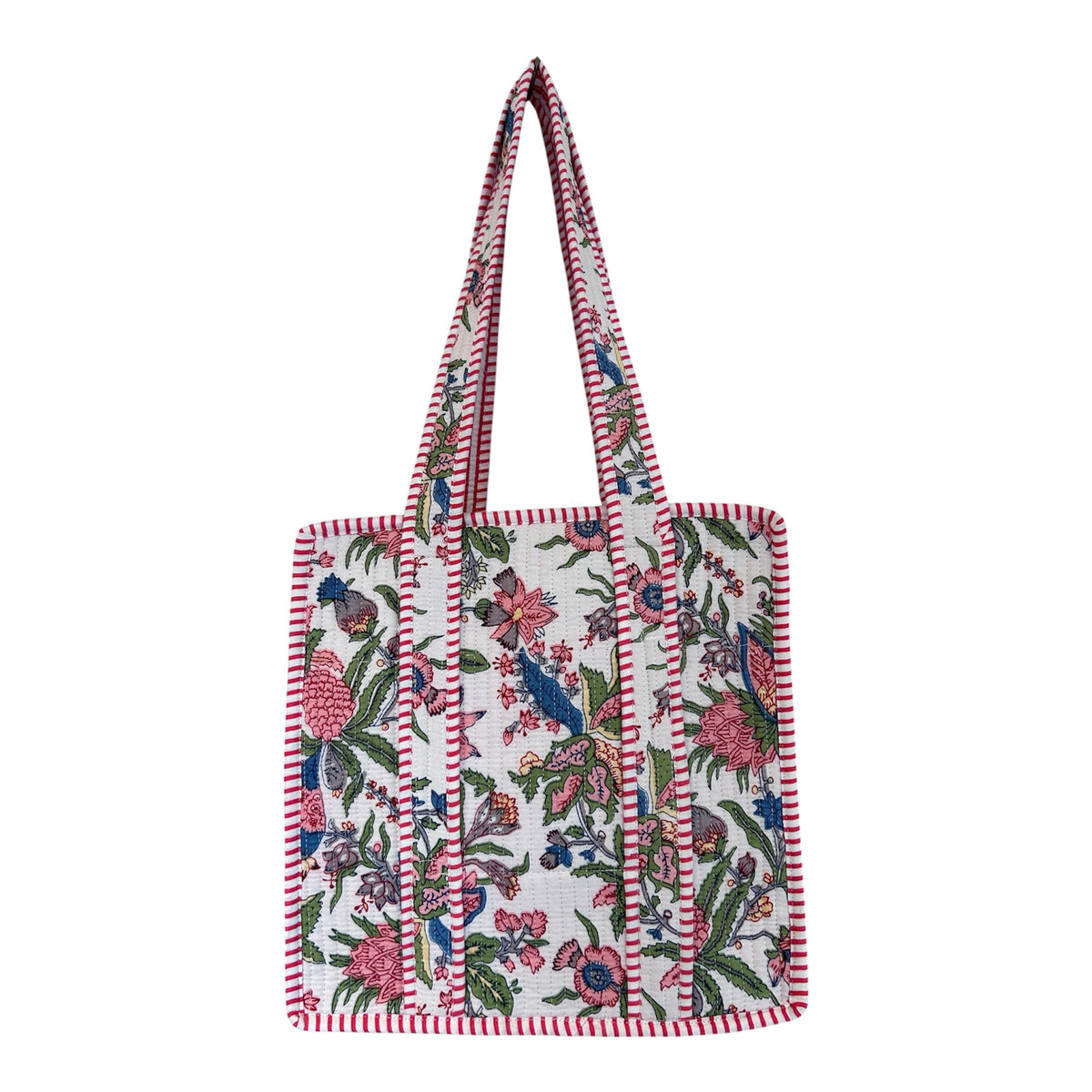 Indian Block Print Tote Bag - Medium - Zip – The Liphook Range – Handmade Cotton Boho Bag