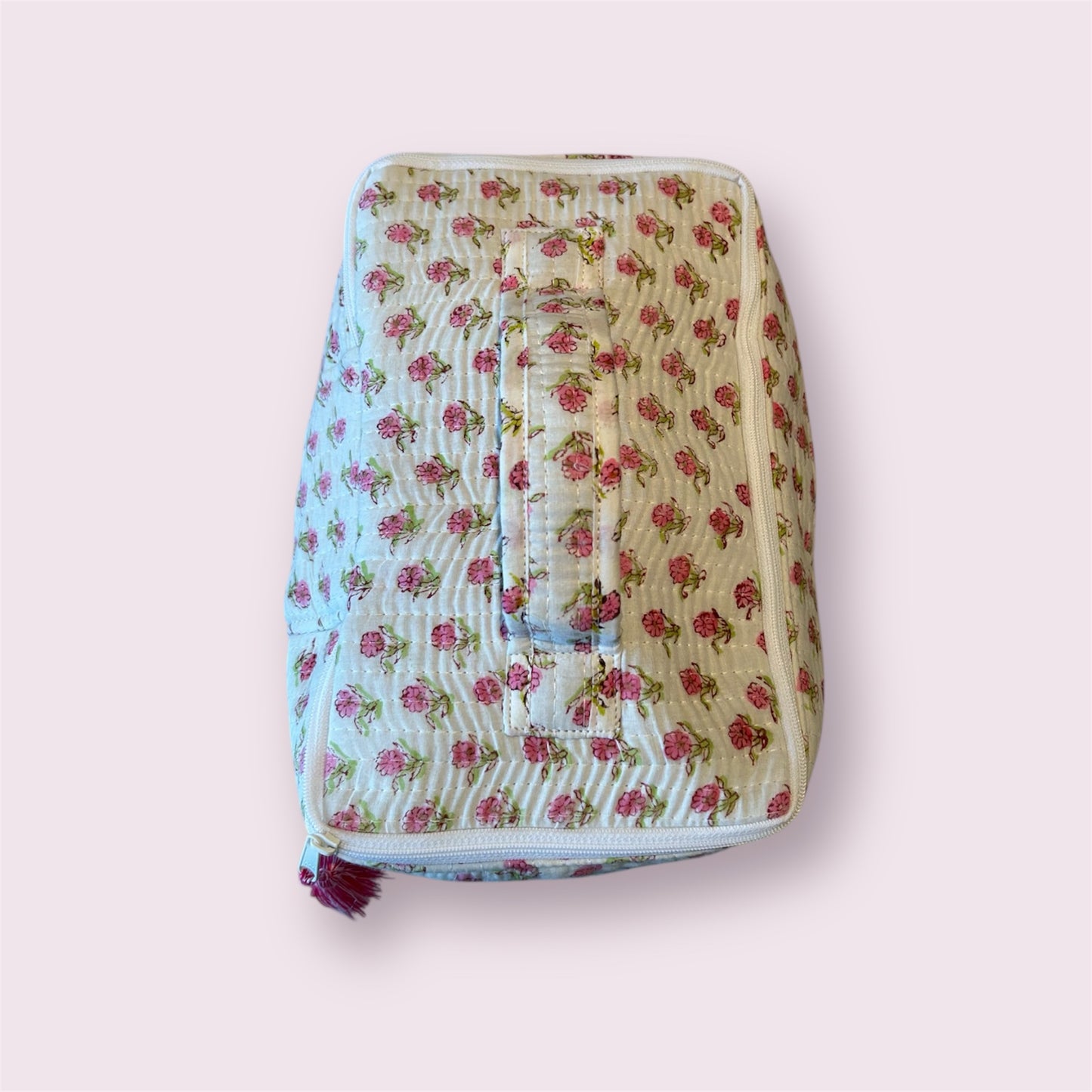 Handmade Indian Block Print Cotton Vanity Bag – Travel Toiletry Pouch - The Haslemere Range