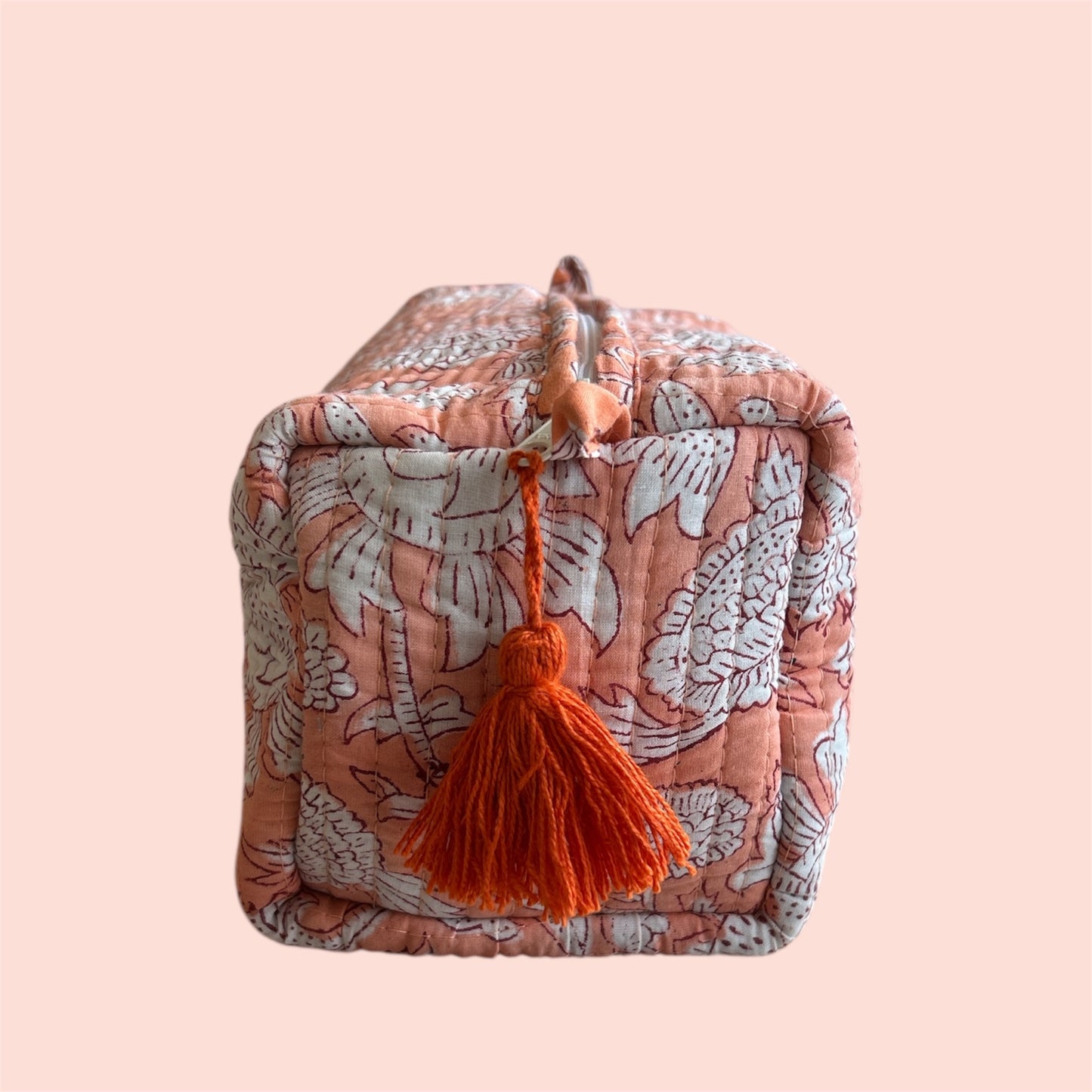 The Fittleworth - Cotton Quilted Block Print Wash bag