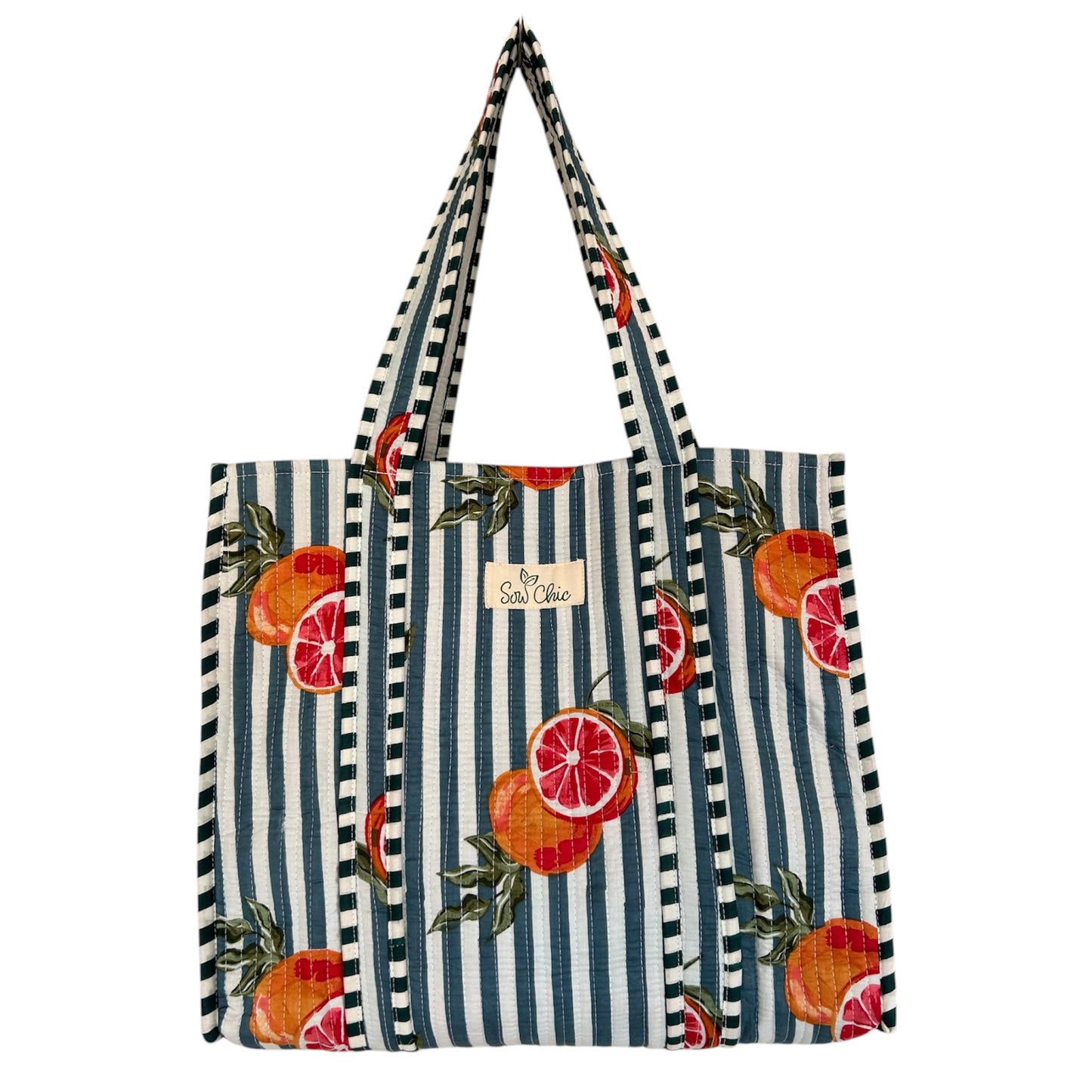 Indian Block Print Tote Bag – The Rhossili – Handmade Cotton Boho Bag