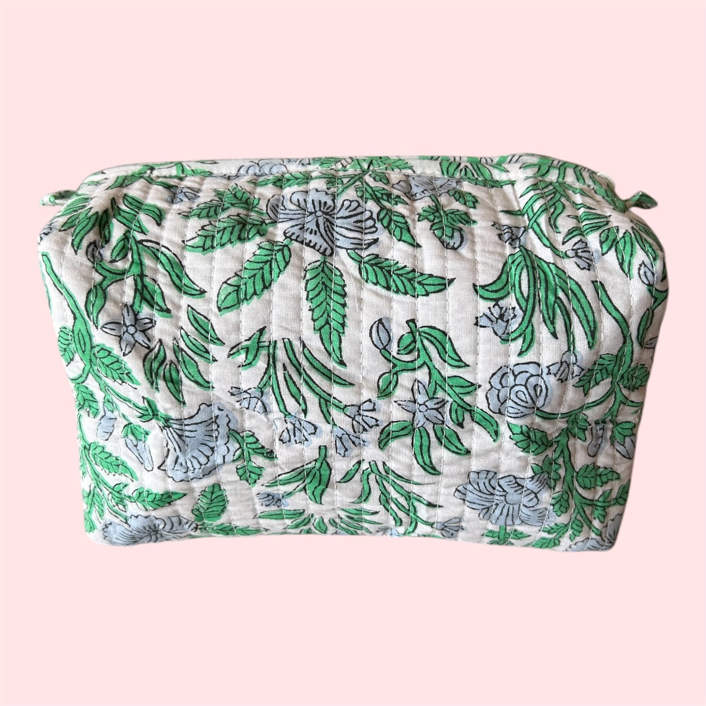 Handmade Indian Block Print Cotton Wash Bag – Travel Toiletry Pouch - The Woolacombe Beach