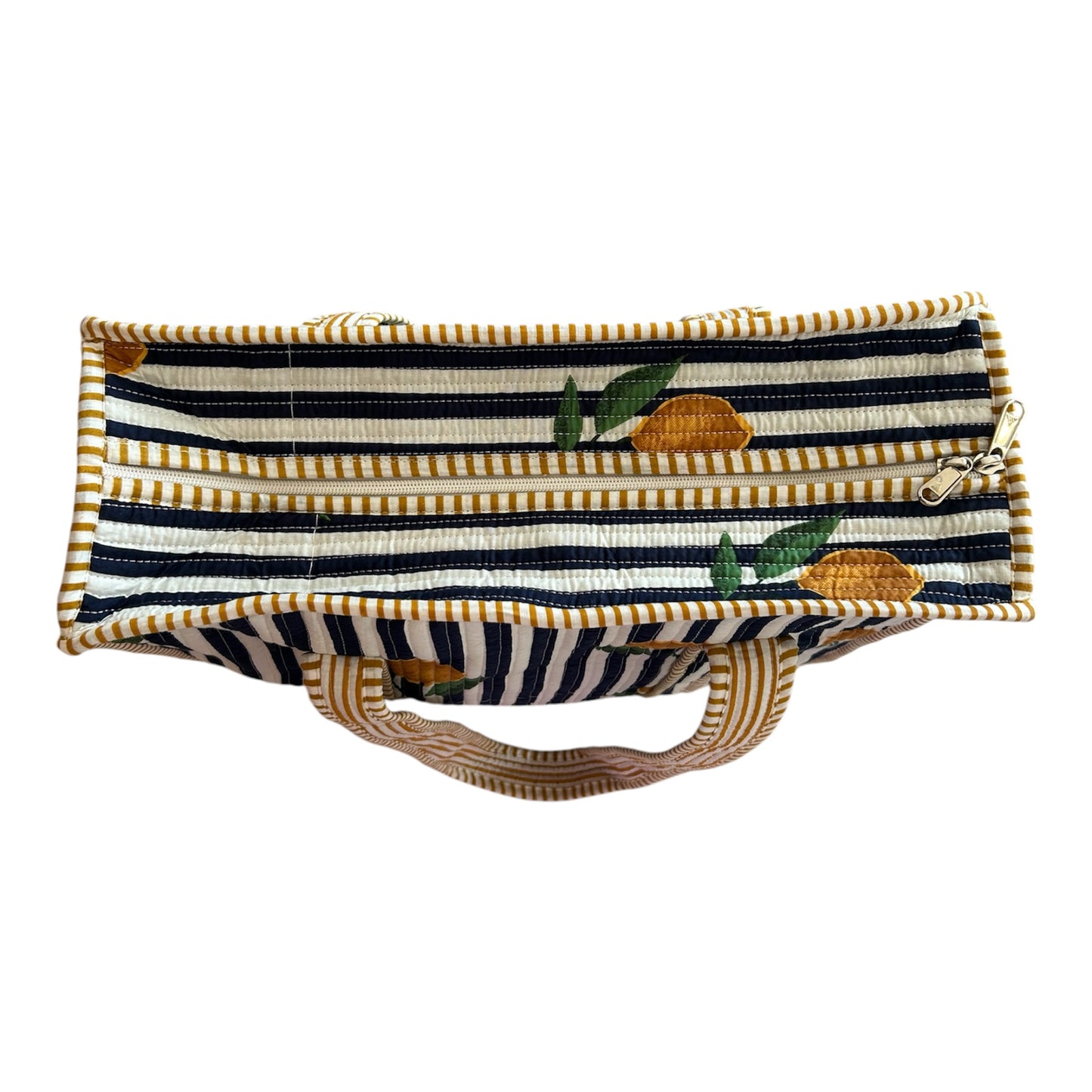 Indian Block Print Tote Bag - Zip – The Lemon Stripe – Handmade Cotton Boho Bag
