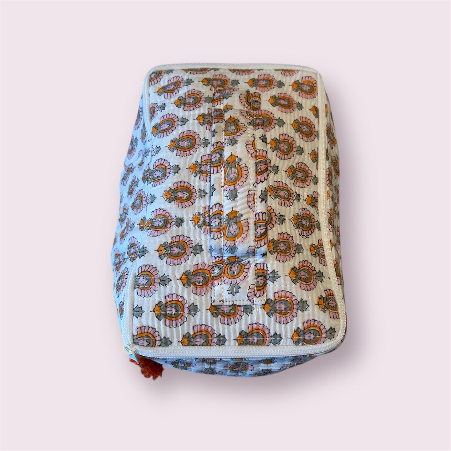 Handmade Indian Block Print Cotton  Vanity Bag – Travel Toiletry Pouch - The Weybridge Range