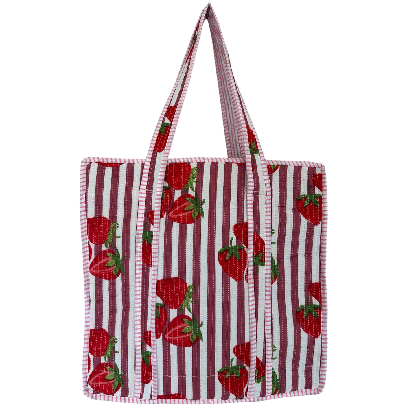 Indian Block Print Tote Bag - Zip – The Strawberry Stripe – Handmade Cotton Boho Bag