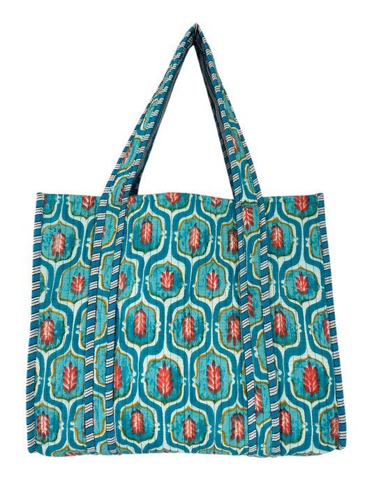Indian Block Print Tote Bag – The Cranleigh Handmade Cotton Boho Bag